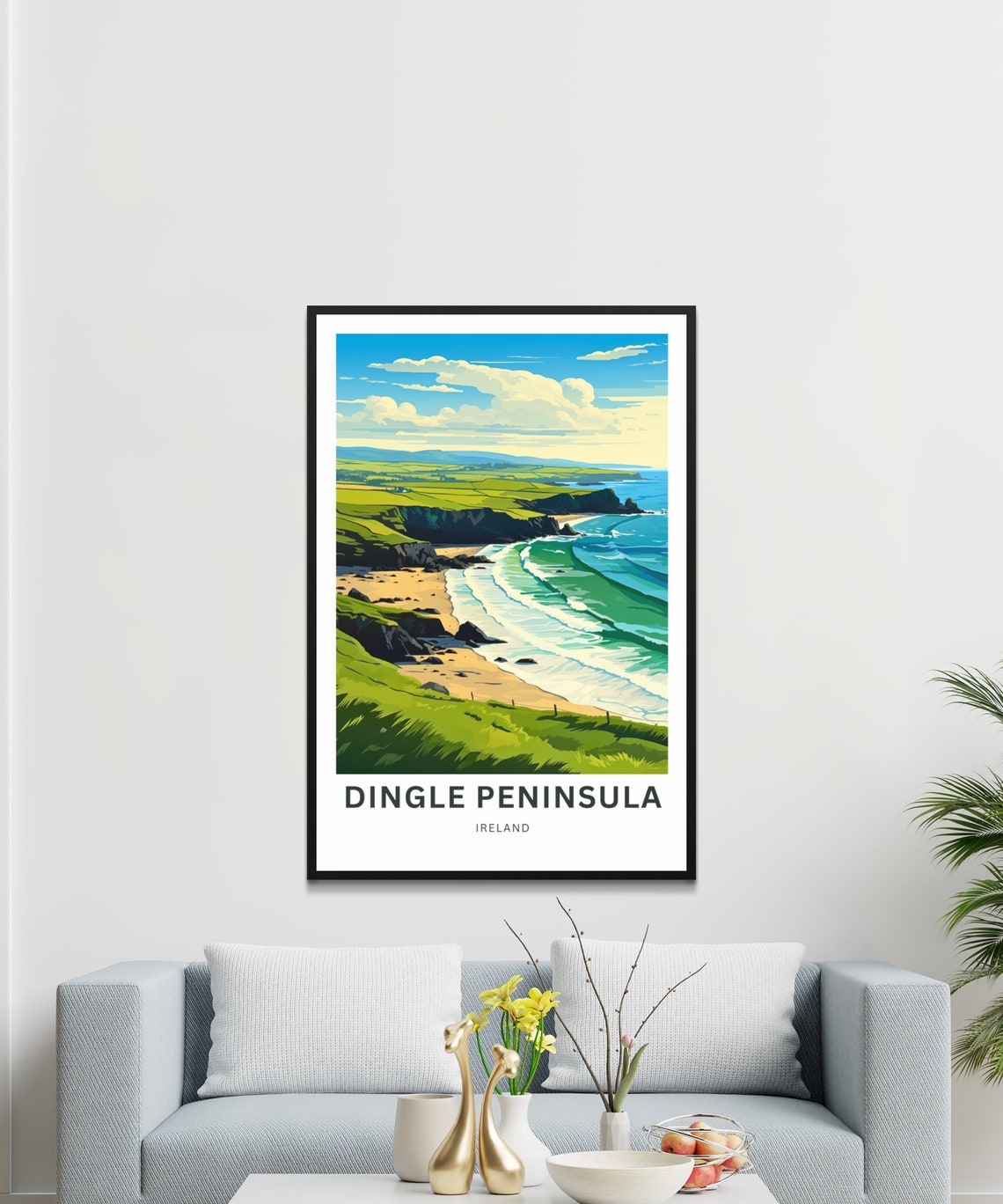 Dingle Peninsula Ireland Dune Fence Beach Turquoise Waves Poster - Image 3