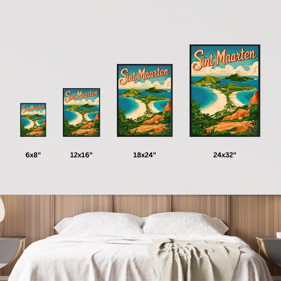 Sint Maarten Vintage Travel Poster Sint Maarten Print Caribbean Wall Art Framed Present Gift Caribbean Present - Image 3