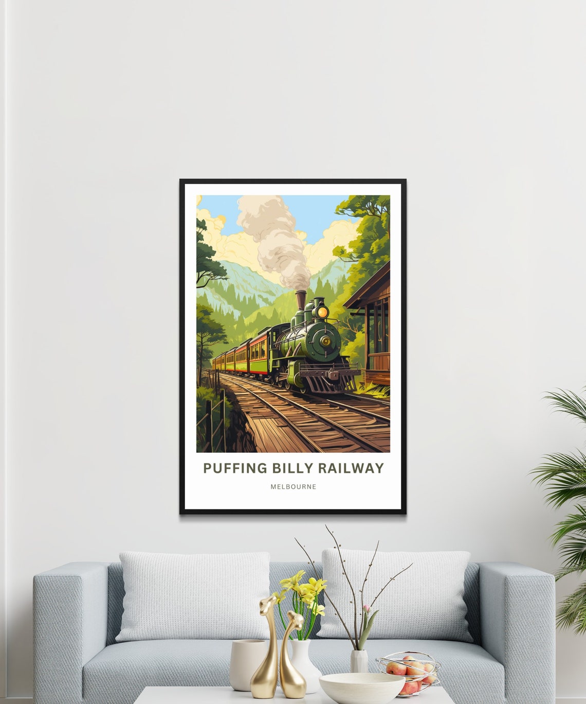 Puffing Billy Railway Melbourne Steam Train Forest Mountain Poster - Image 3