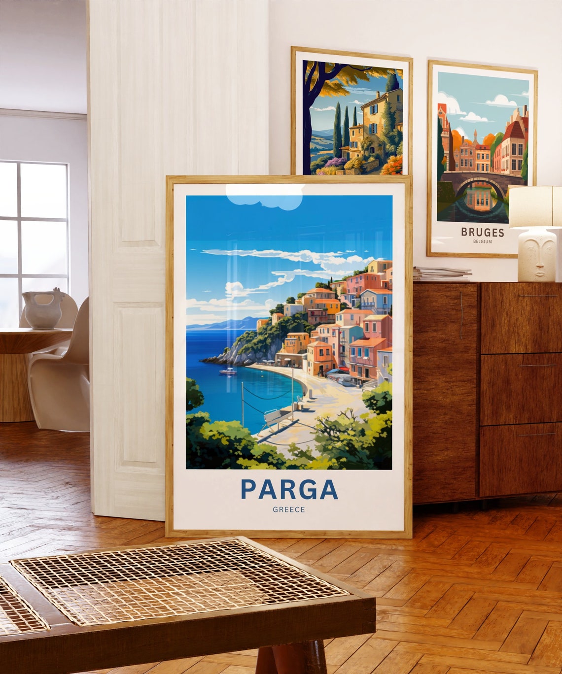 Personalized Parga Greece Beach Bay Travel Poster with Custom Text Art - Image 5