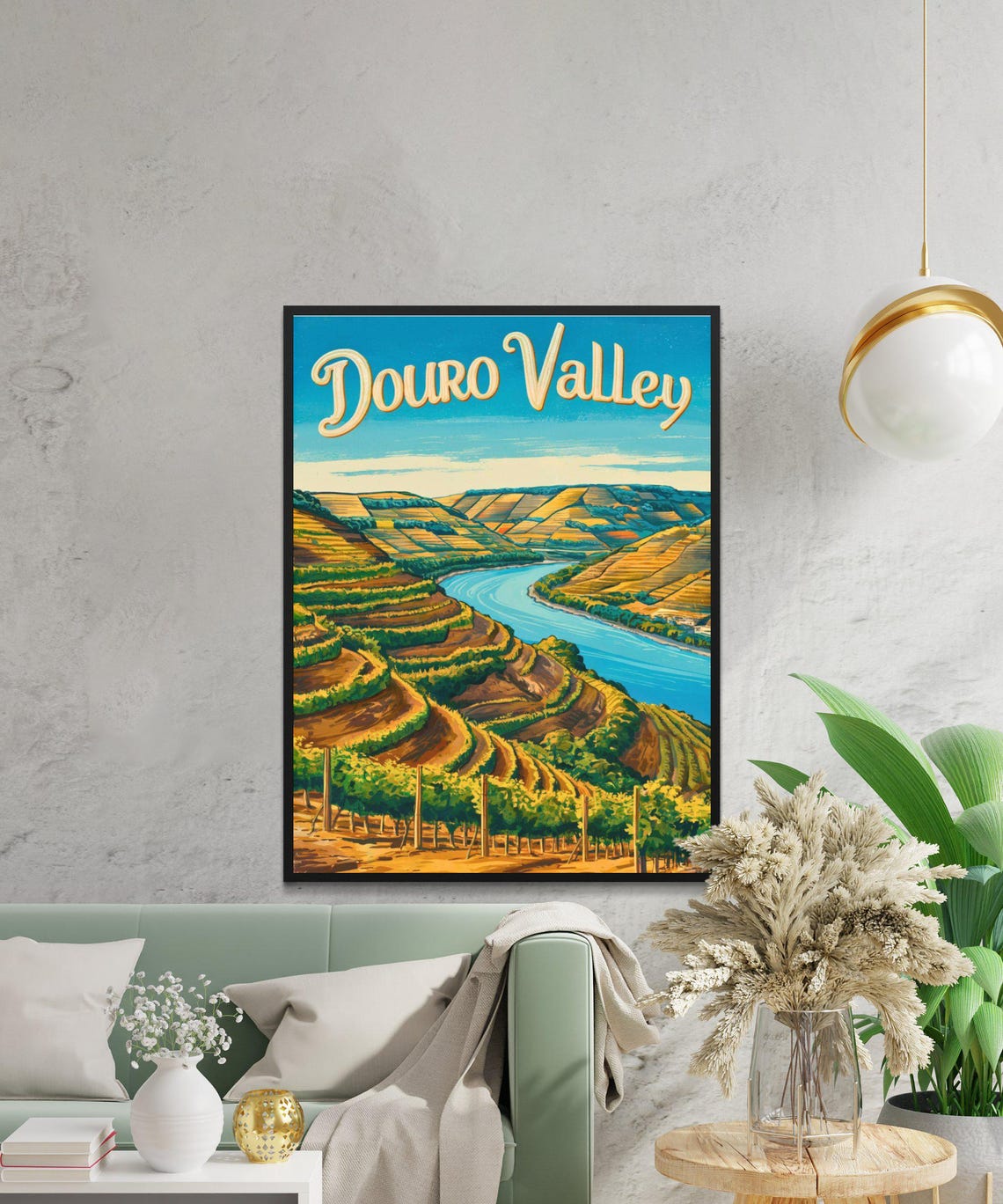 Douro Valley Portugal Retro Wine Region Poster Terraced River Valley - Image 3