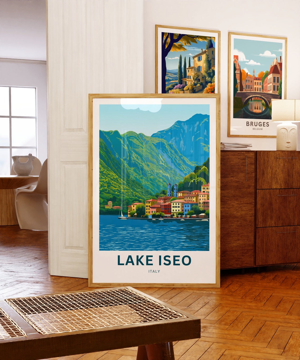 Personalized Lake Iseo Italy Lakeside Village Custom Text Poster - Image 5