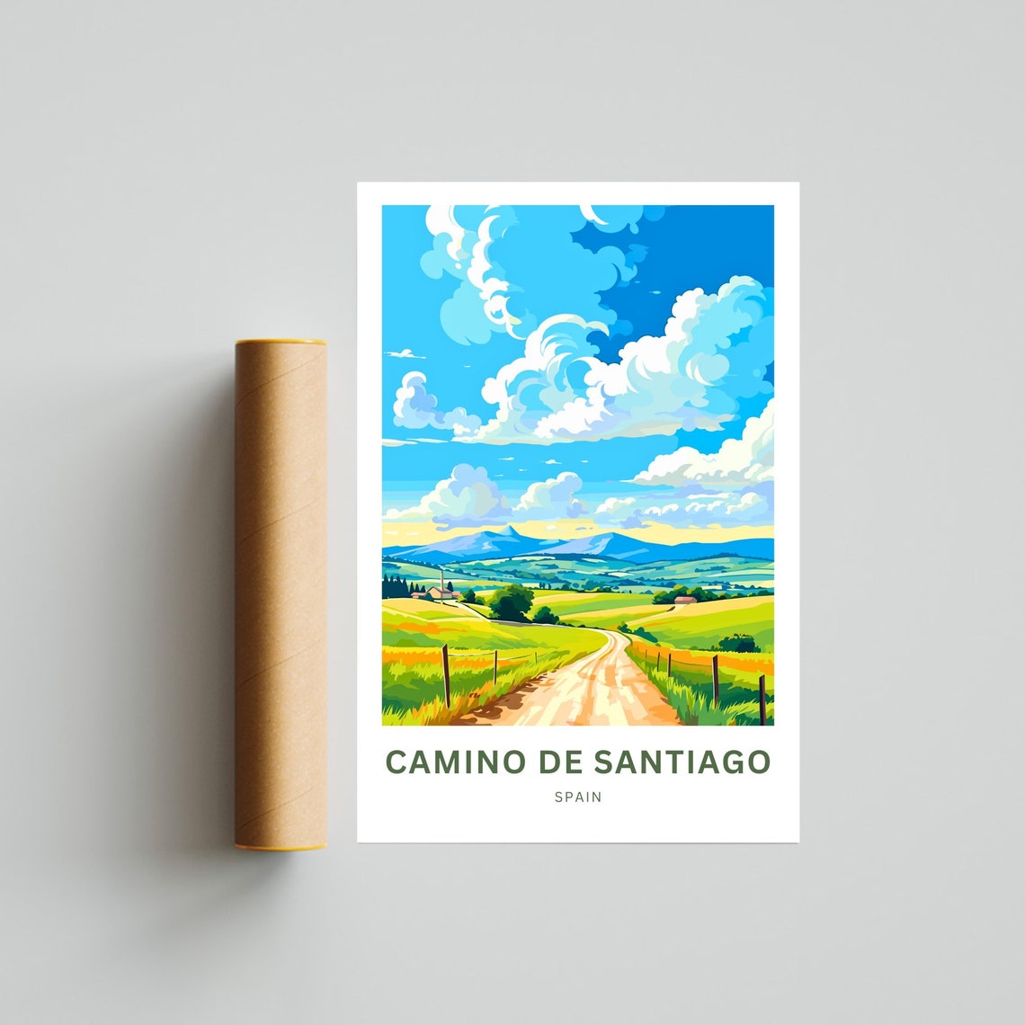 Camino de Santiago Spain Countryside Dirt Road Pilgrim Travel Poster - Image 4