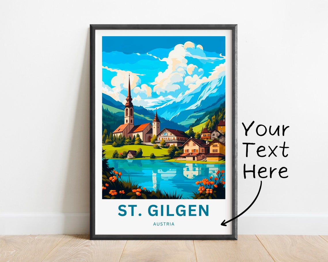 St. Gilgen Personalized Lakeside Church Austria Travel Poster