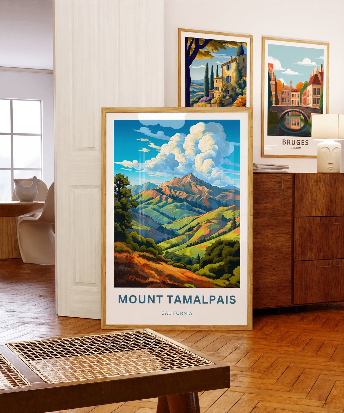 Mount Tamalpais California Golden Hills Peak Vintage Travel Poster - Image 5