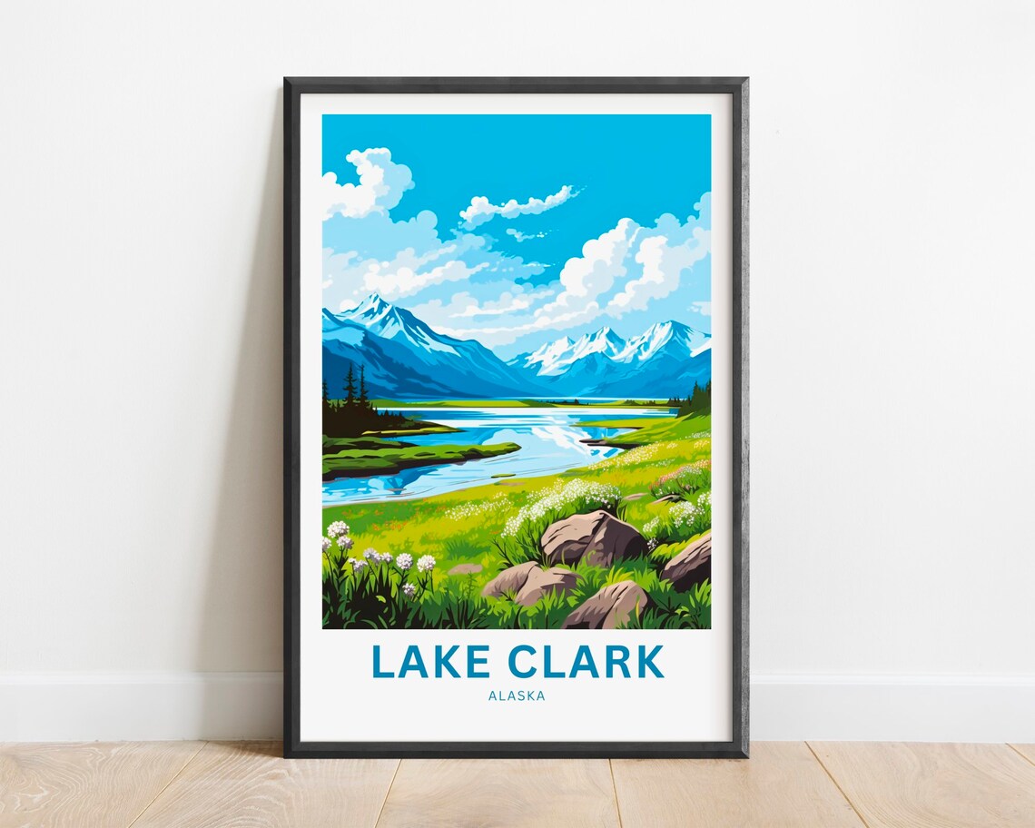 Lake Clark Alaska National Park Alpine Meadow Summer Wildflower Poster