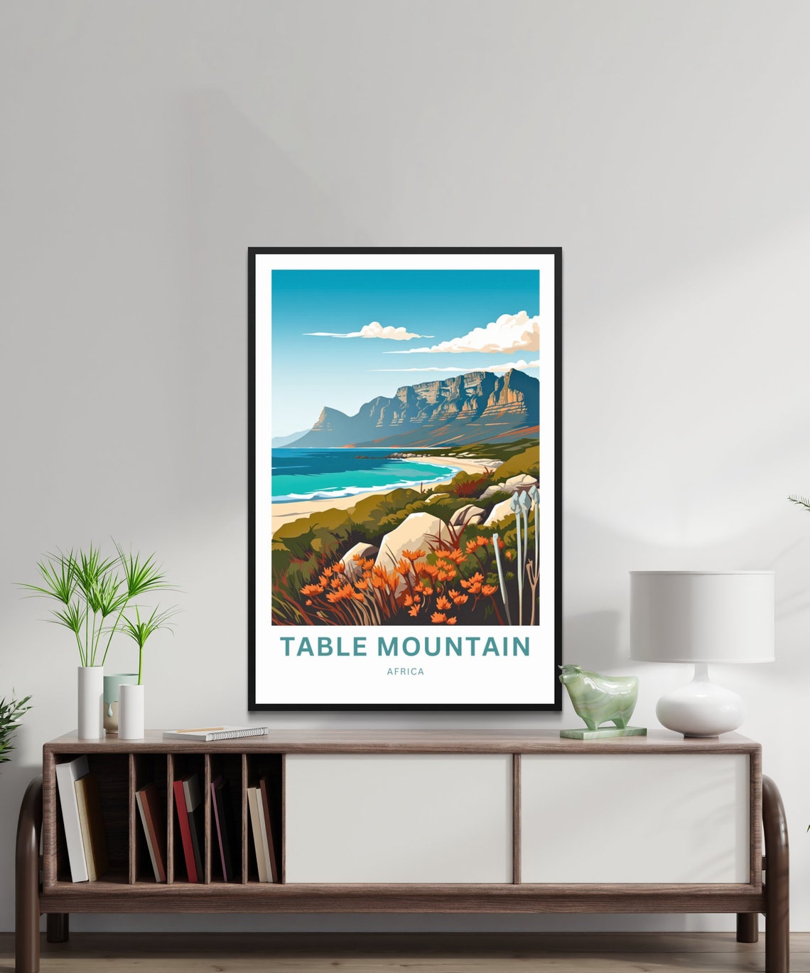 Personalized Table Mountain Travel Print Table Mountain Poster Africa Wall Art Framed Present Gift Africa Present - Image 3