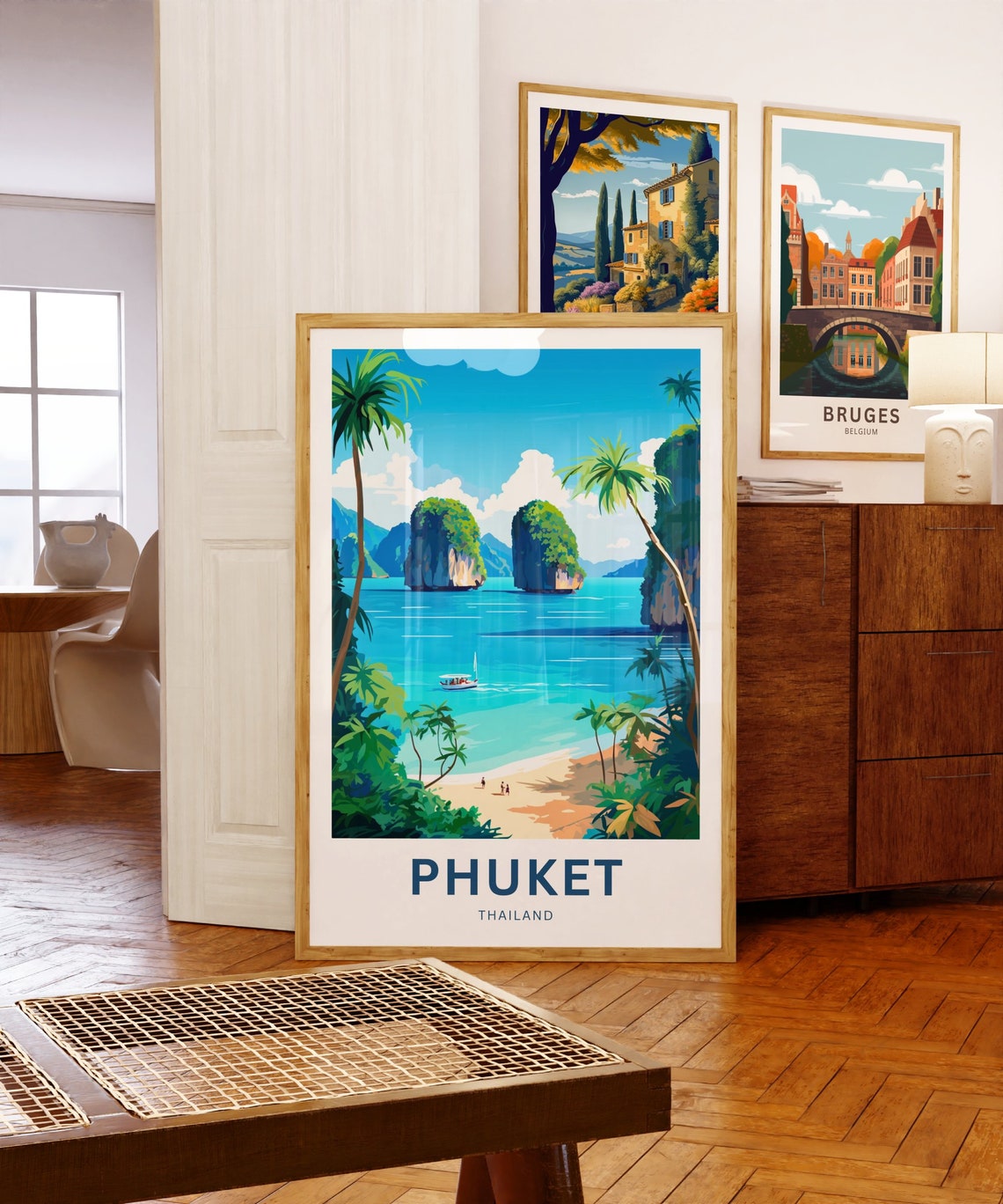 Personalized Phuket Thailand Twin Karsts Custom Text Travel Poster - Image 5