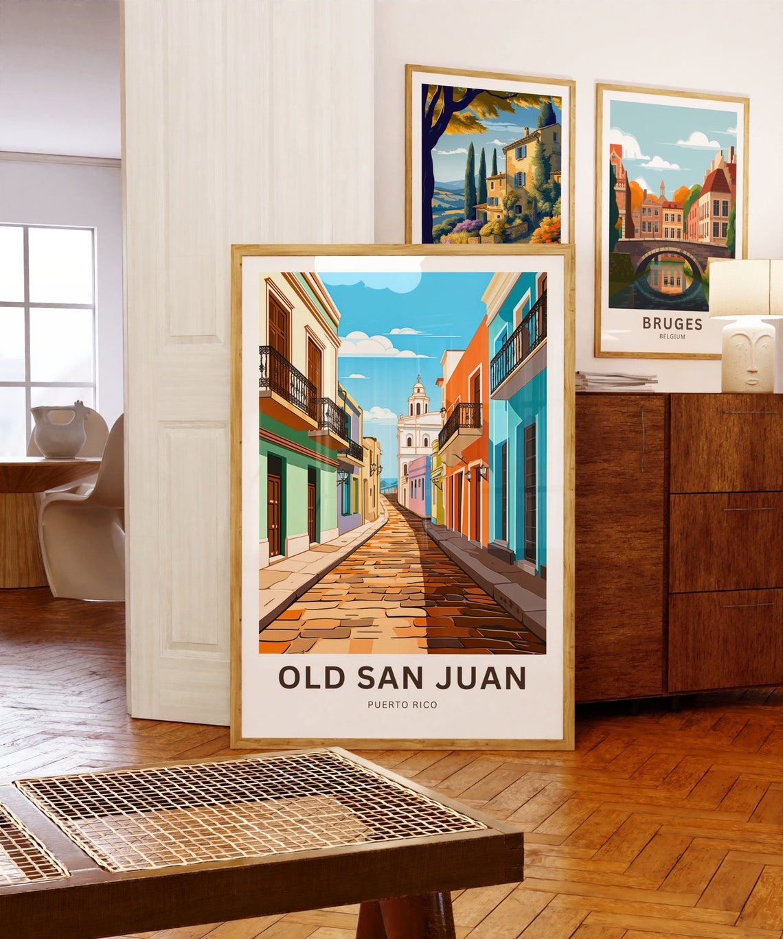 Old San Juan Travel Print Old San Juan Poster Puerto Rico Wall Art Framed Present Gift Puerto Rico Present Custom Text Personalized - Image 2