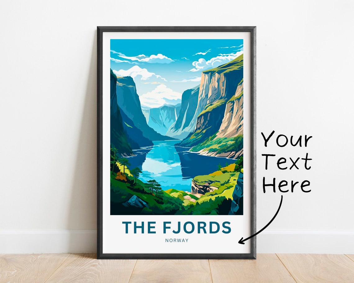 Personalized The Fjords Norway Steep Valley Waterfall Gift Poster