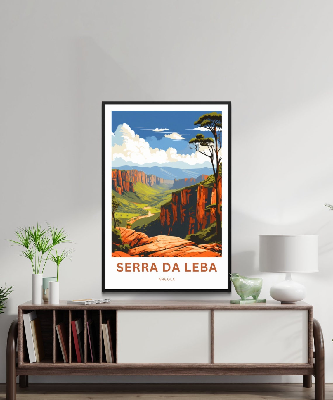 Serra Da Leba Angola Travel Poster with Canyon Cliffs and River Valley - Image 2