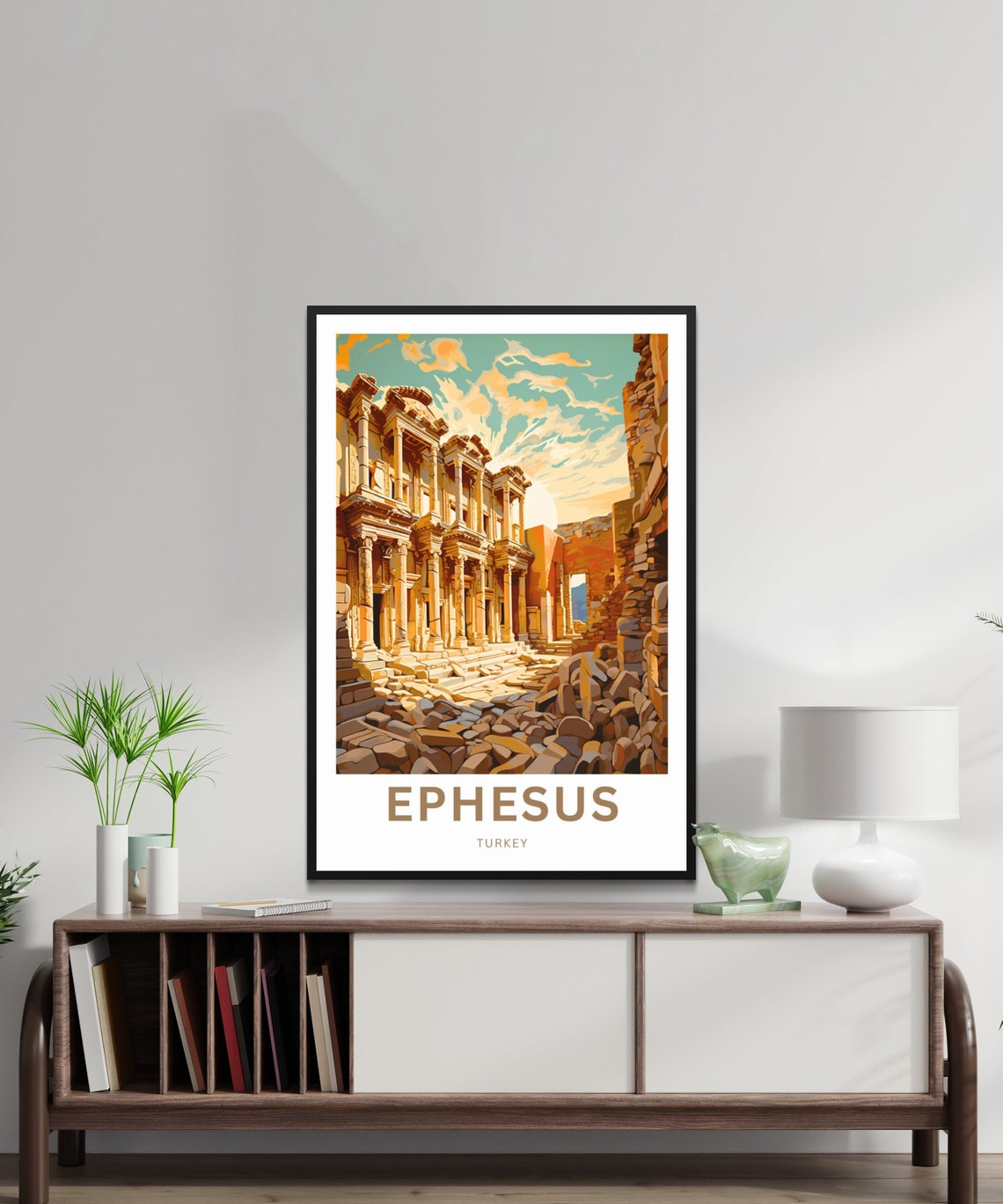 Ephesus Turkey Library of Celsus Ruins Vintage Travel Poster - Image 2