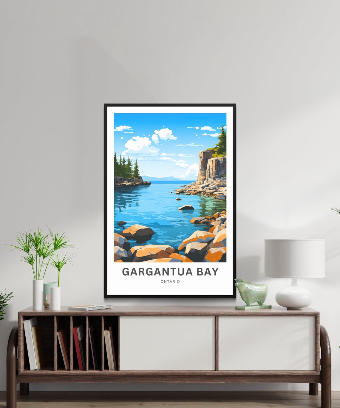 Gargantua Bay Ontario Rugged Rocky Shoreline Lake View Art Poster - Image 2