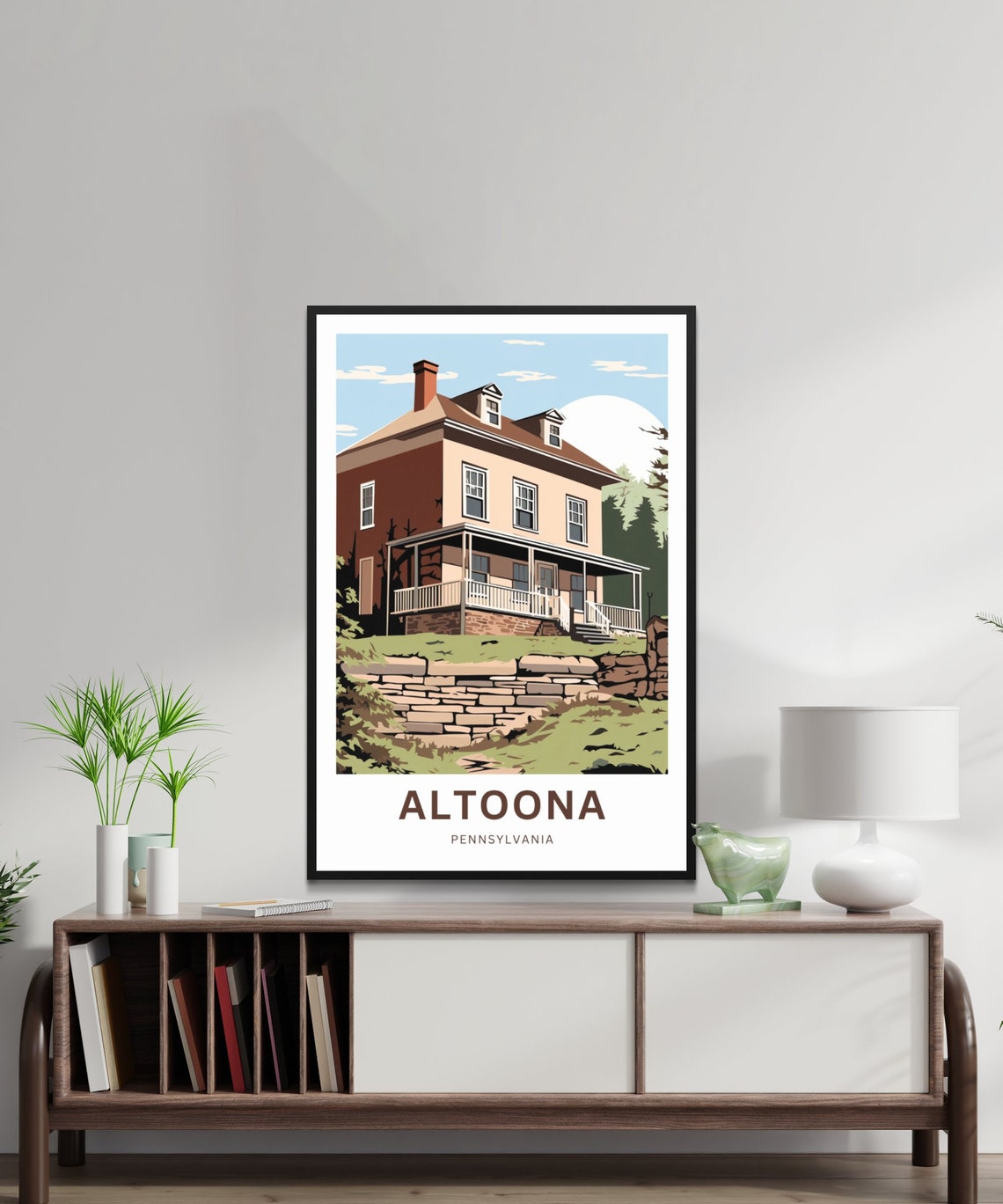 Altoona Pennsylvania Personalized Historic House Travel Poster - Image 2