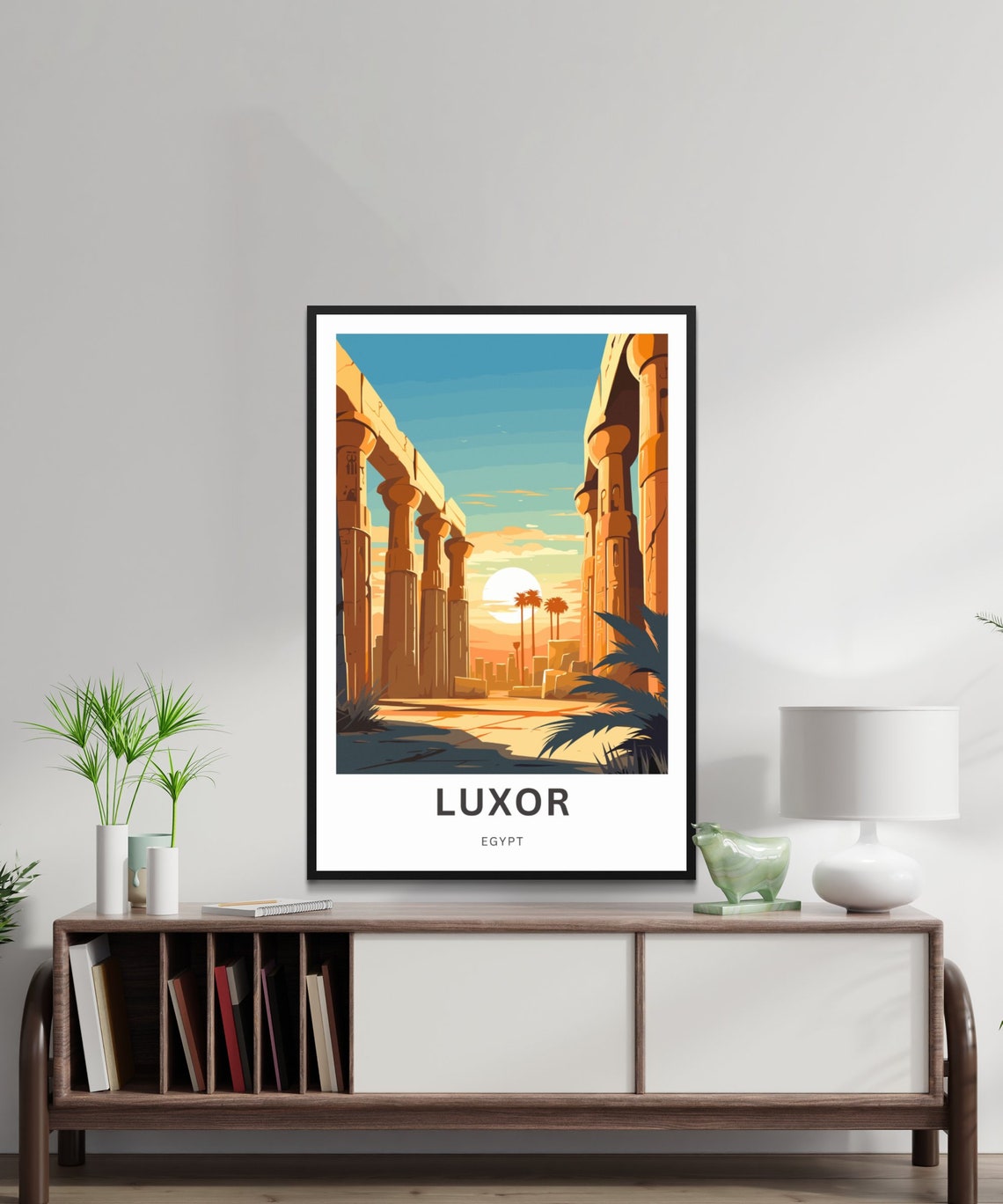 Luxor Egypt Ancient Temple Columns Golden Sunset Ruins Poster - Image 2