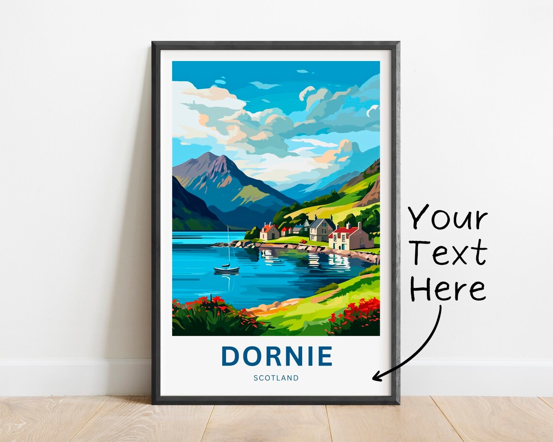 Personalized Dornie Scotland Highland Village by the Loch Poster