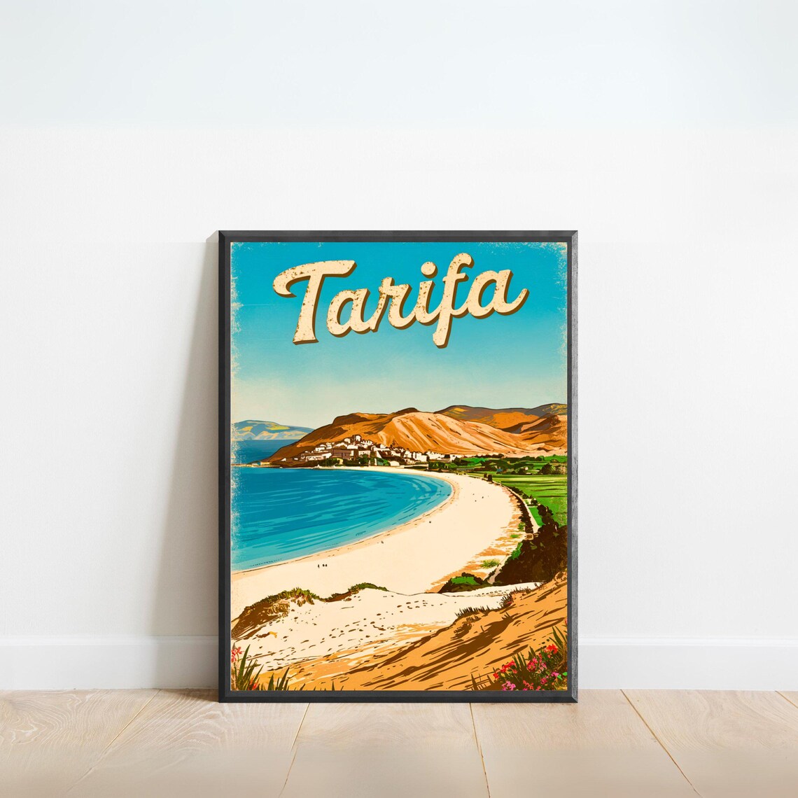 Tarifa Spain Vintage Beach Travel Coastal Andalusia Retro Art Poster