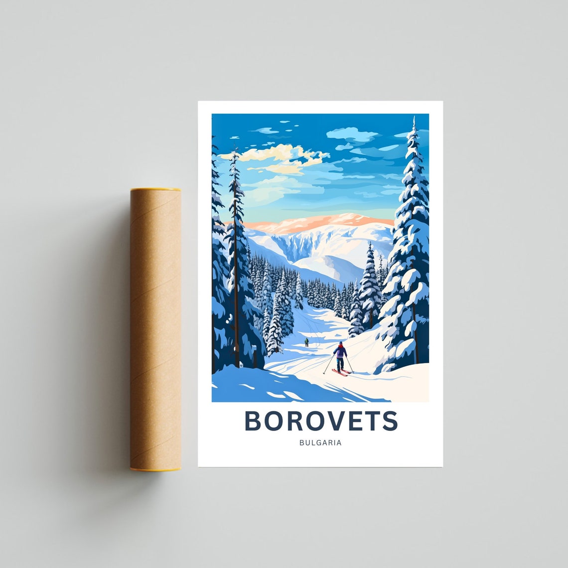 Borovets Bulgaria Ski Trail Winter Pines Personalized Poster - Image 4