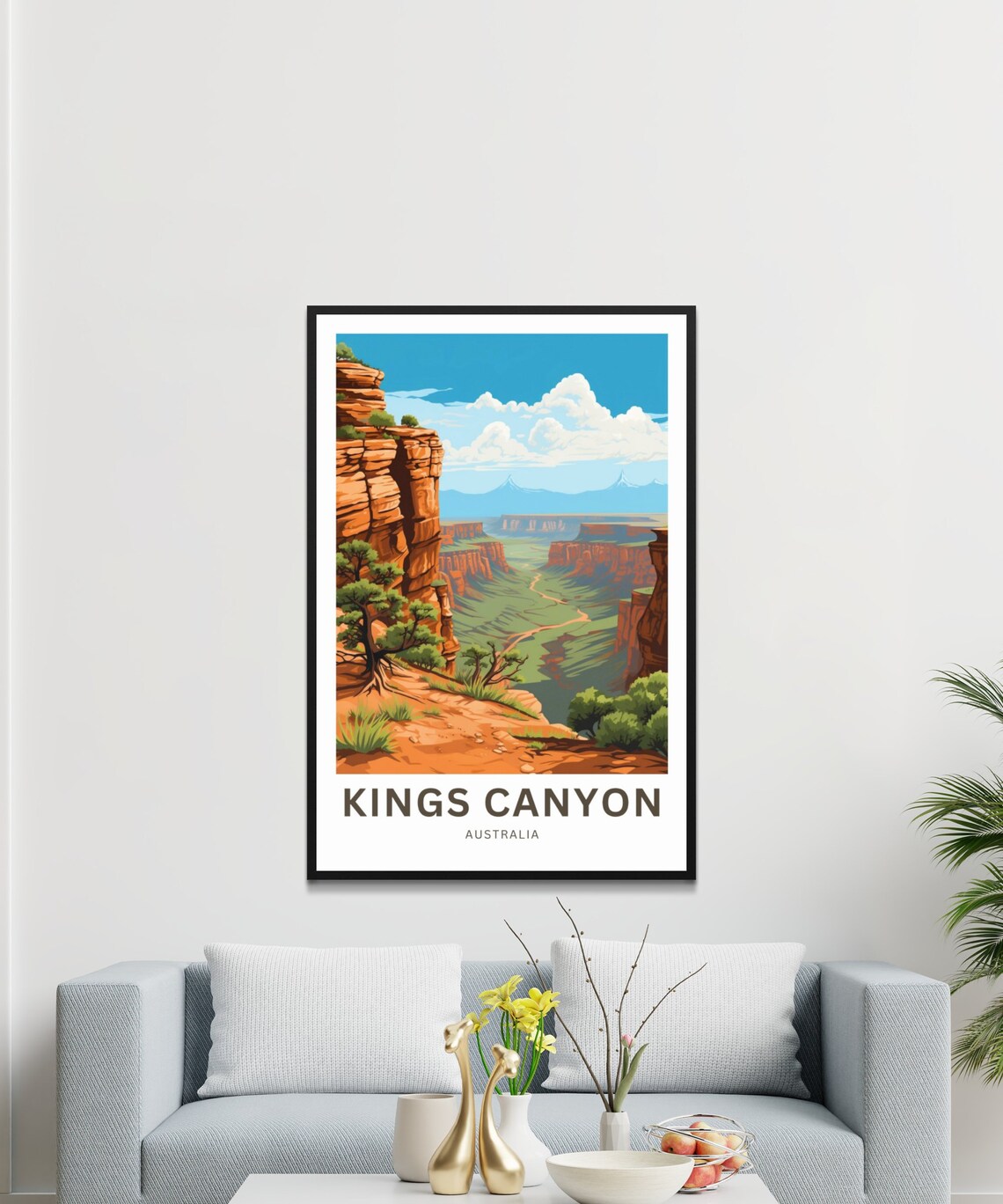 Kings Canyon Australia Red Rock Desert Vintage Travel Poster - Image 3