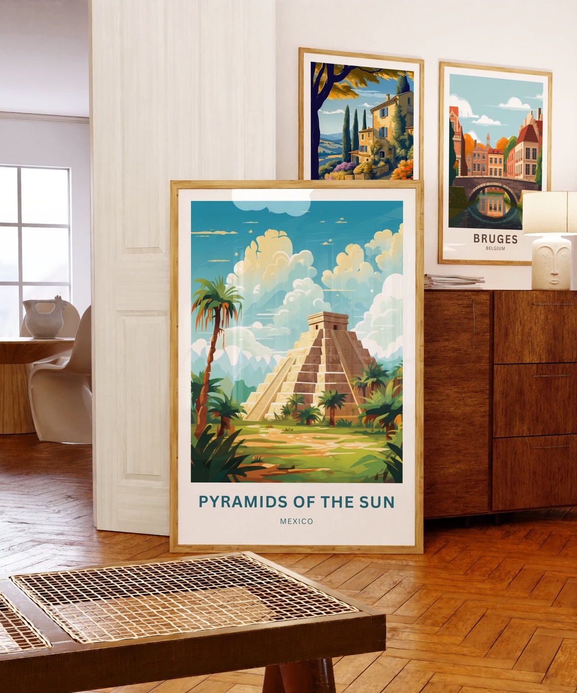 Pyramids of the Sun Mexico Stepped Pyramid Jungle Travel Poster - Image 5