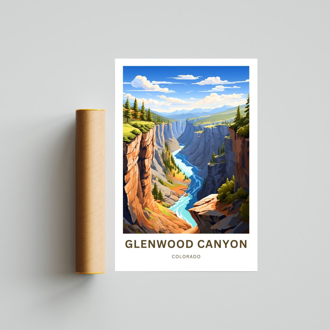 Glenwood Canyon Colorado River Rapids Scenic Gorge Travel Poster - Image 4