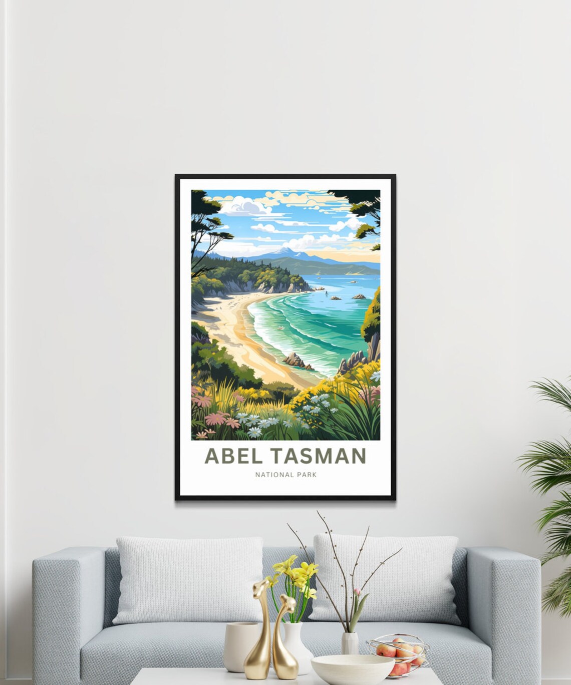 Personalized Abel Tasman Park Travel Poster, New Zealand - Image 3