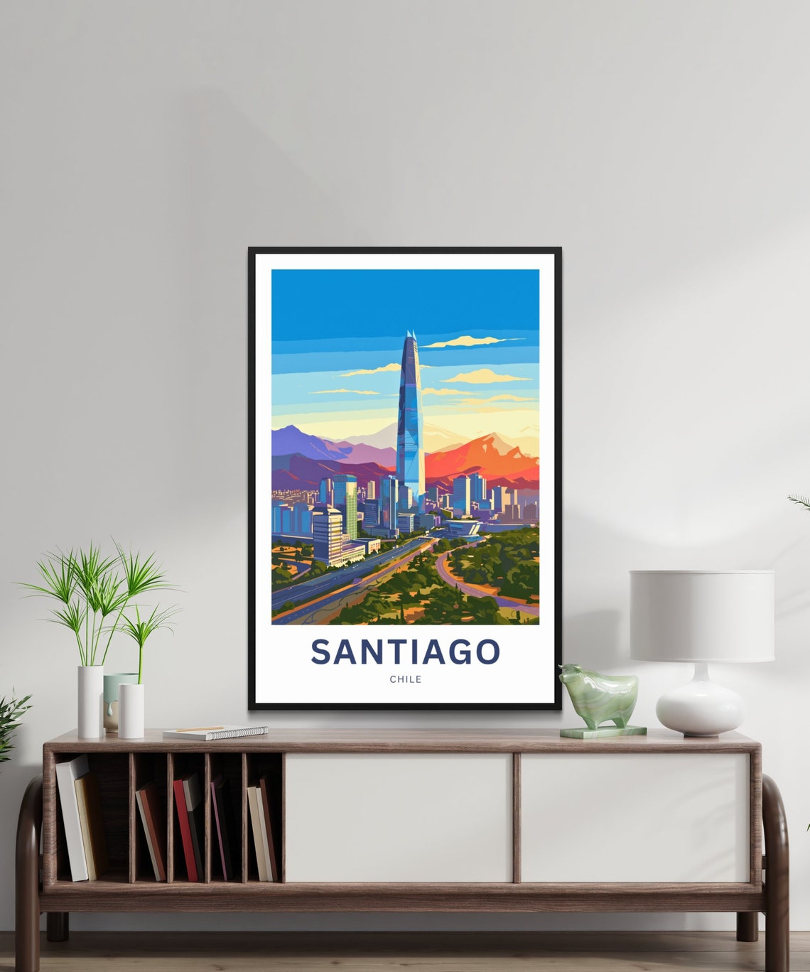 Personalized Santiago Travel Print Santiago Poster Chile Wall Art Framed Present Gift Chile Present - Image 2