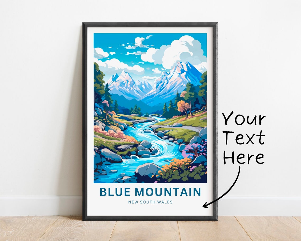 Blue Mountain New South Wales Alpine River Valley Scene Poster