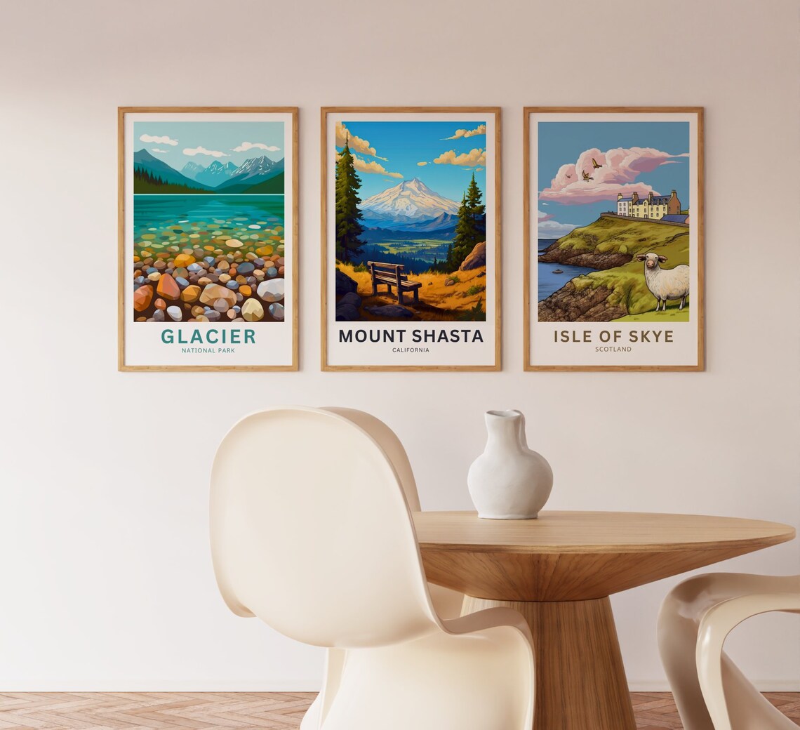 Mount Shasta Travel Poster, California Landscape - Image 2