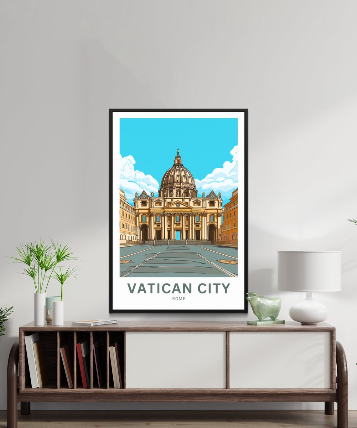 Vatican City Rome St Peters Basilica Illustration Travel Poster - Image 2