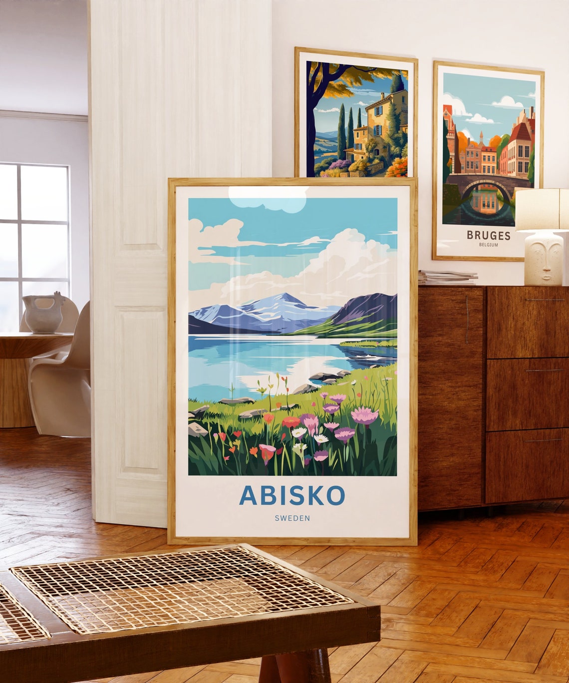 Abisko Sweden Mountain Lake Reflection Wildflower Meadow Poster - Image 5