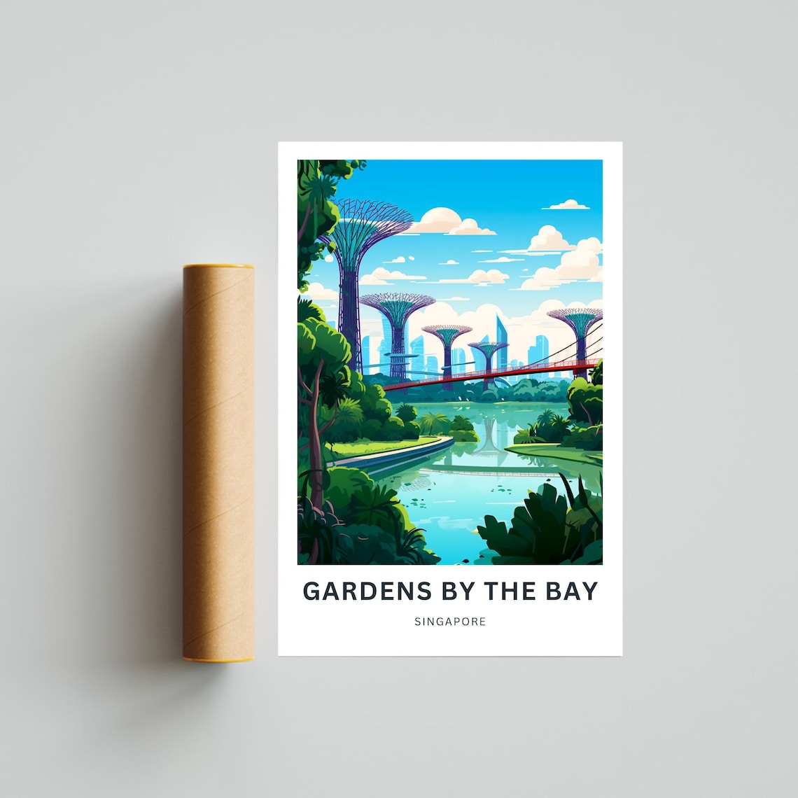 Gardens by the Bay Singapore Supertree Grove Skyline Travel Poster - Image 4