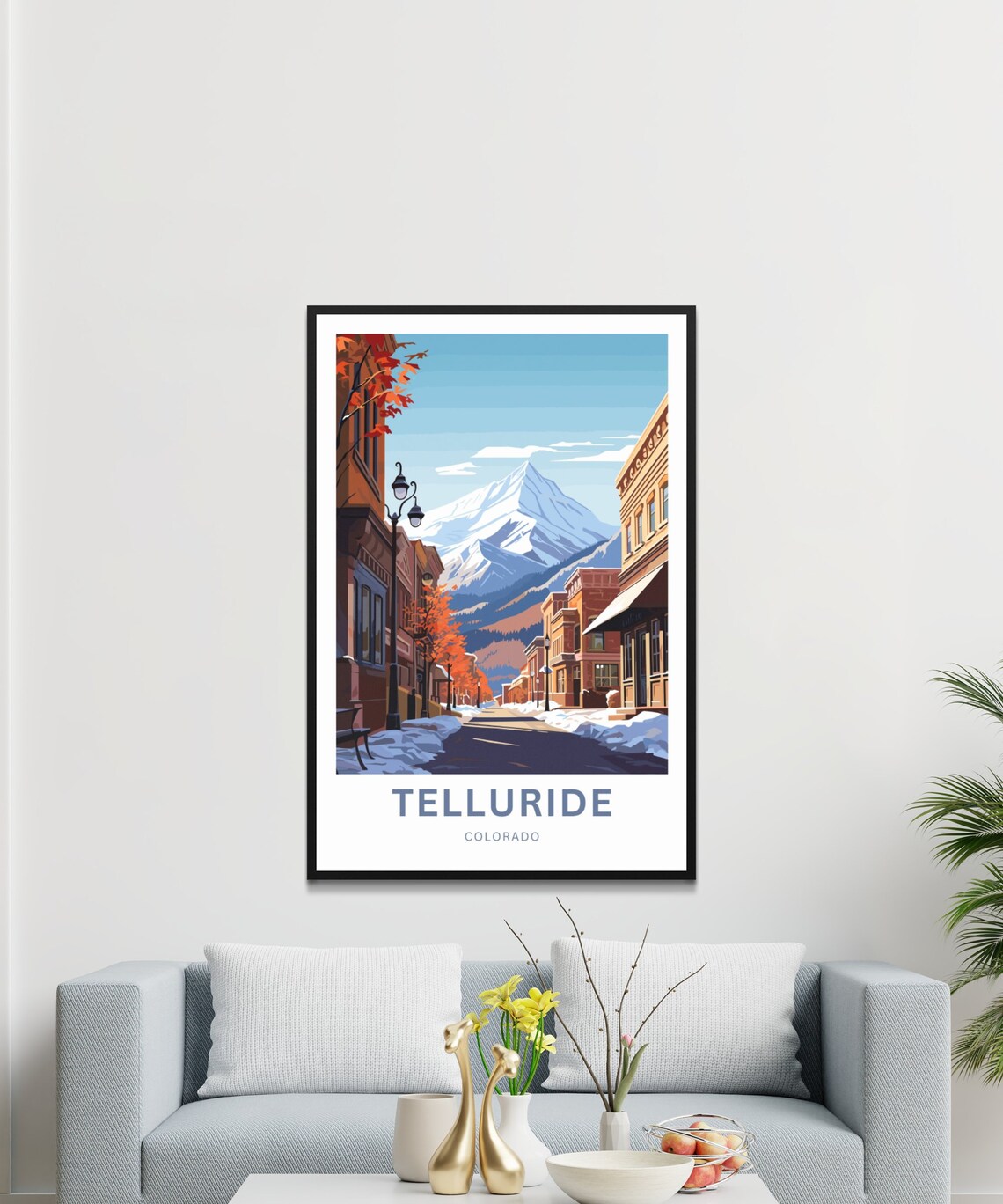 Telluride Colorado Golden Autumn Mountain Street Travel Poster - Image 3