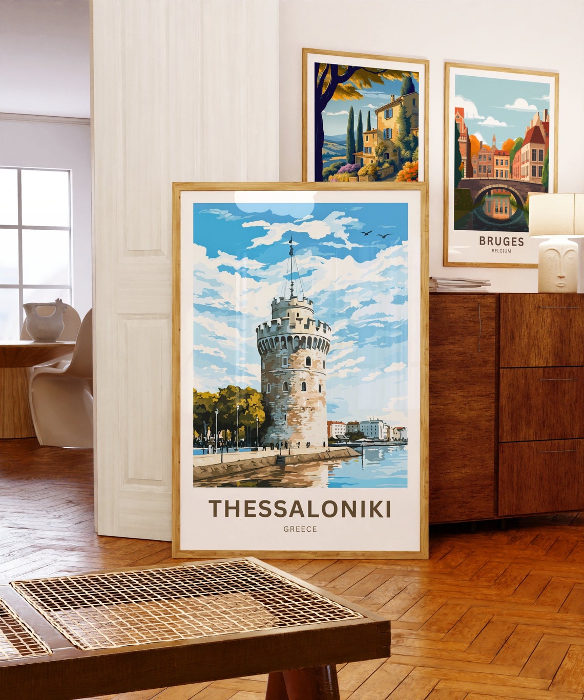 Personalized Thessaloniki Greece White Tower Waterfront Travel Poster - Image 5