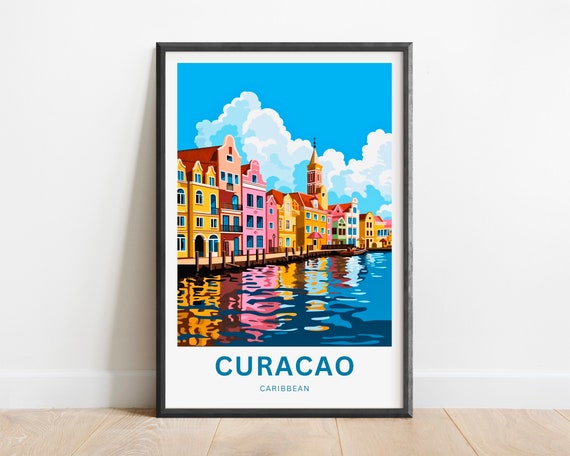 Curacao Travel Poster, Caribbean Wall Art Print
