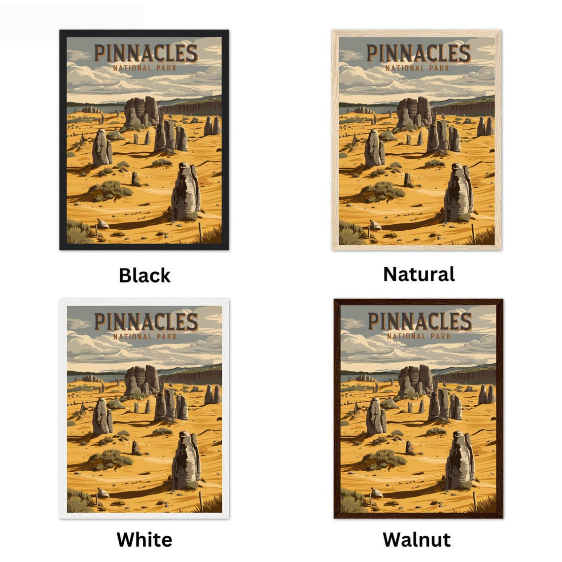 Pinnacles National Park Golden Desert Rock Spires Vintage Poster - Image 4