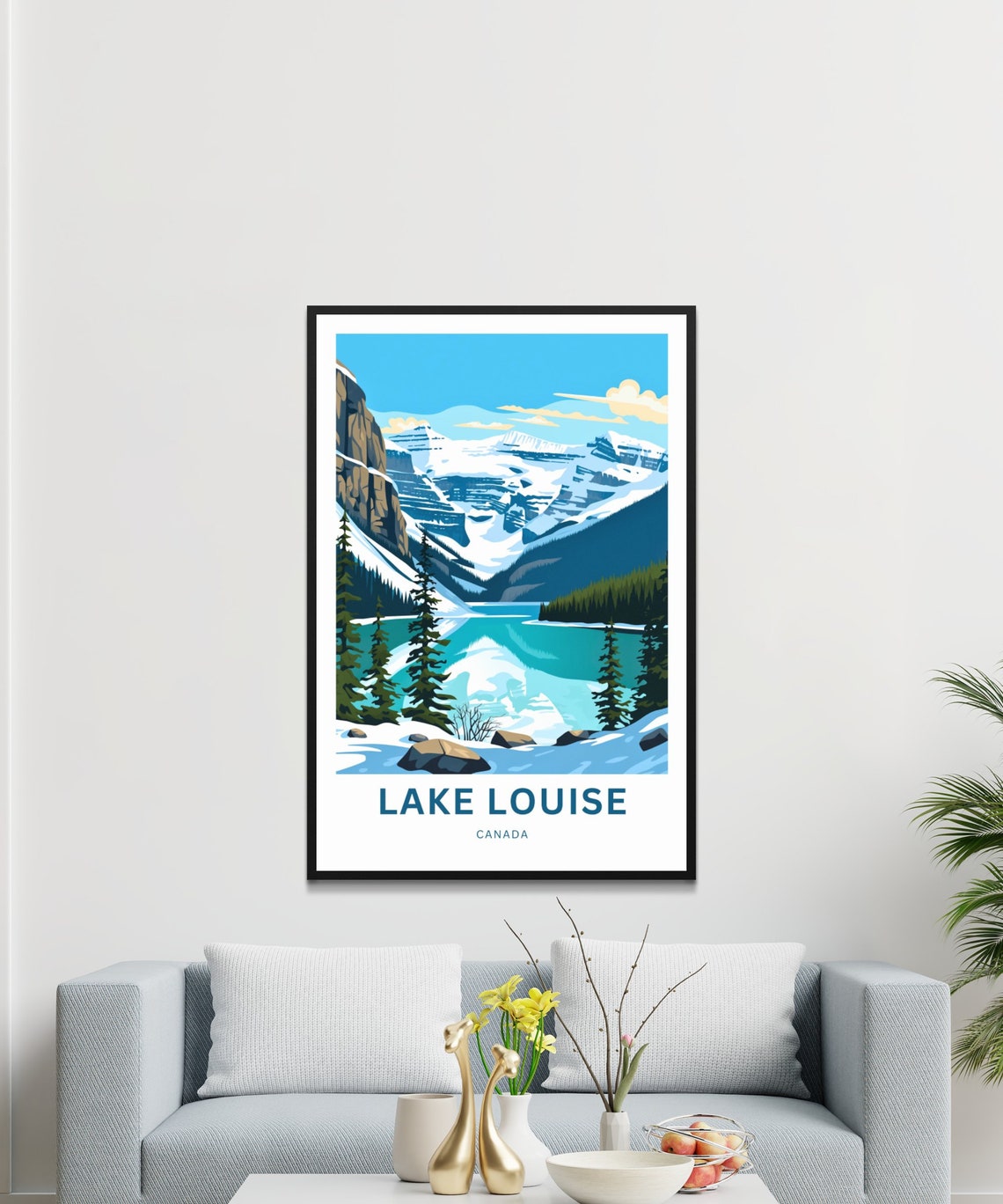 Lake Louise Alberta Canada Beautiful Mountain Lake View Poster - Image 3