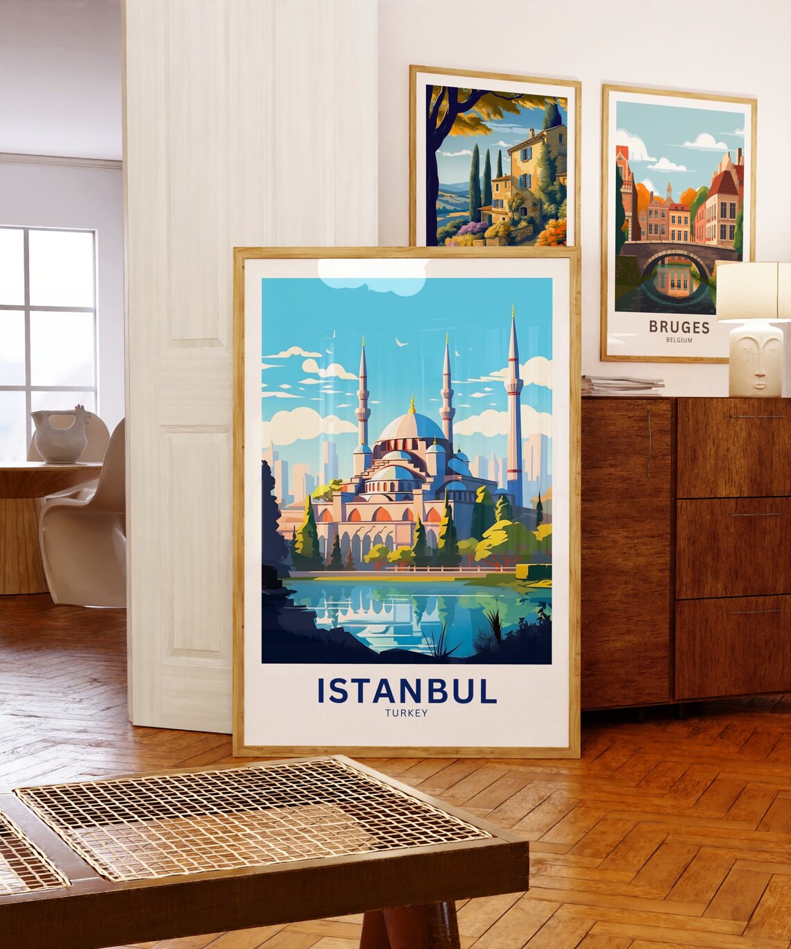 Istanbul Turkey Grand Mosque Minarets Skyline Clear Day Poster - Image 5