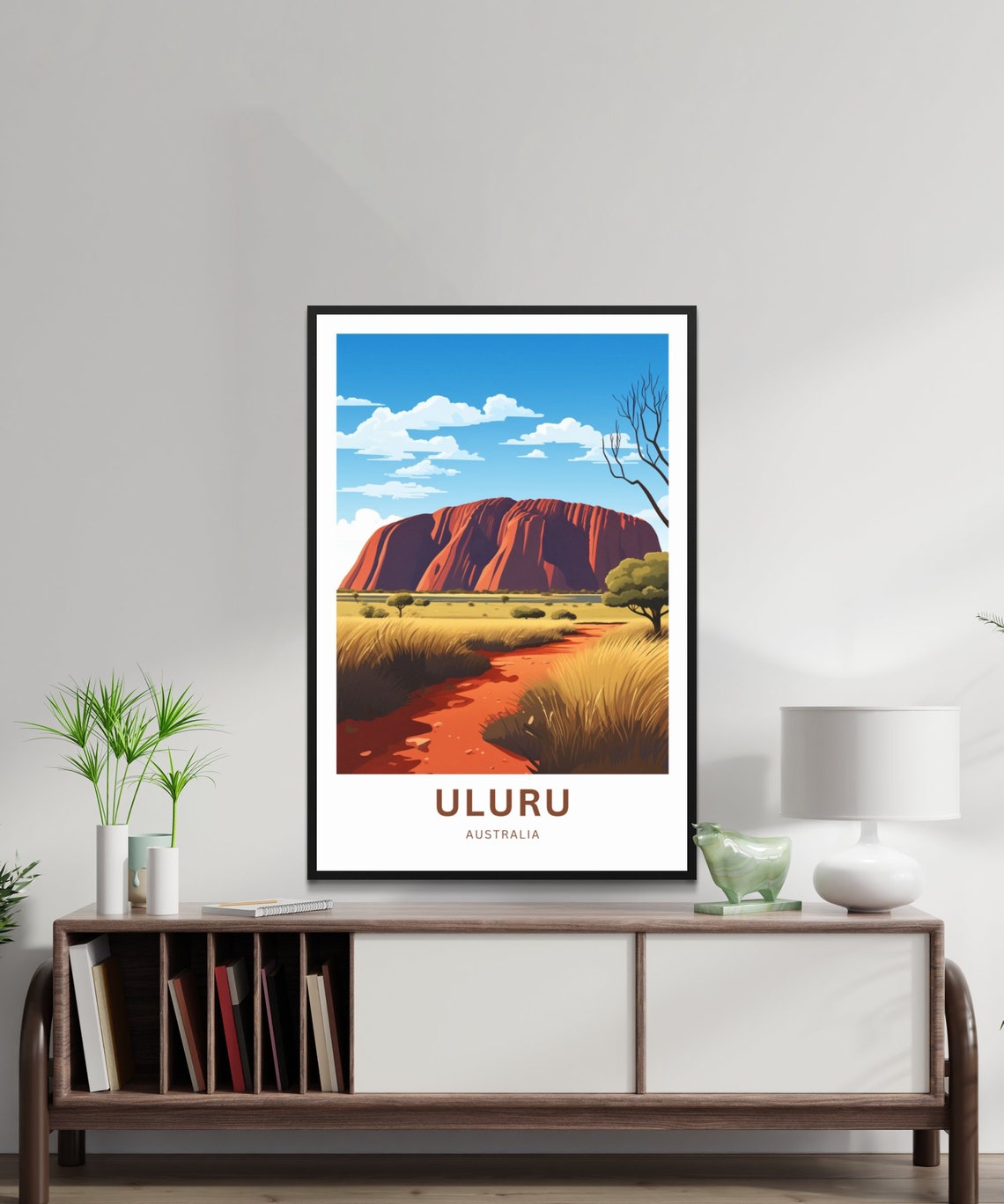 Uluru Australia Red Desert Spinifex Outback Sunset Travel Poster - Image 2