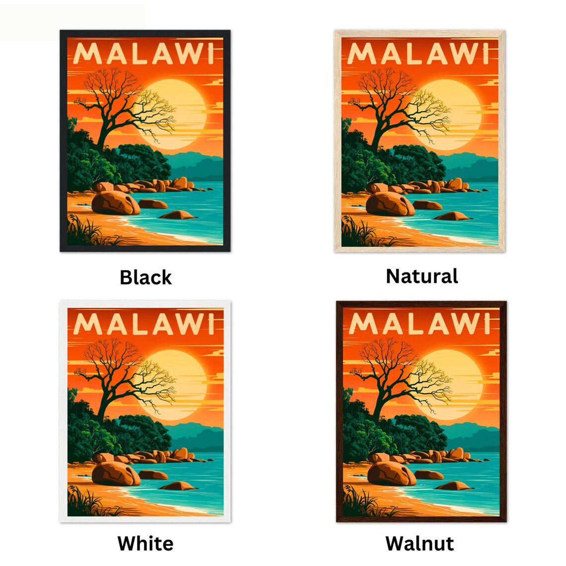 Lake Malawi Vintage Travel Poster, Africa Wall Art Print - Image 4