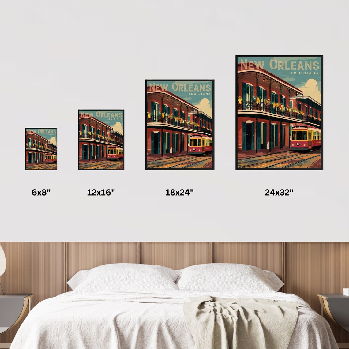 New Orleans Louisiana Vintage French Quarter Retro Travel Poster - Image 4