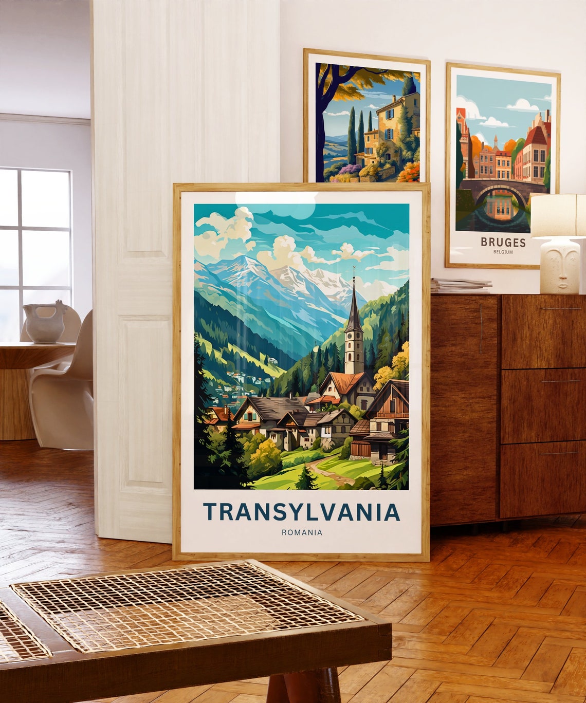 Personalized Transylvania Romania Village Custom Text Poster - Image 5
