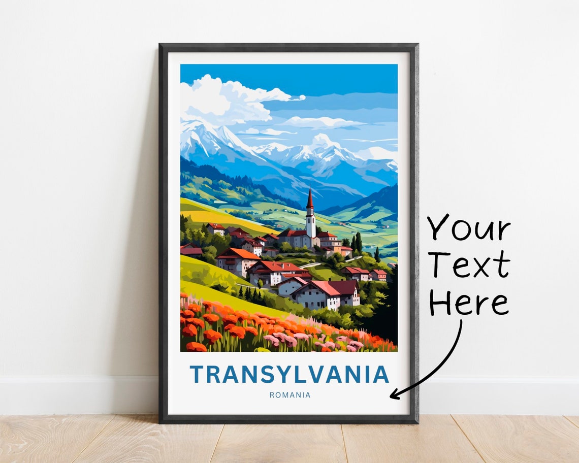 Personalized Transylvania Romania Poppy Village Custom Poster