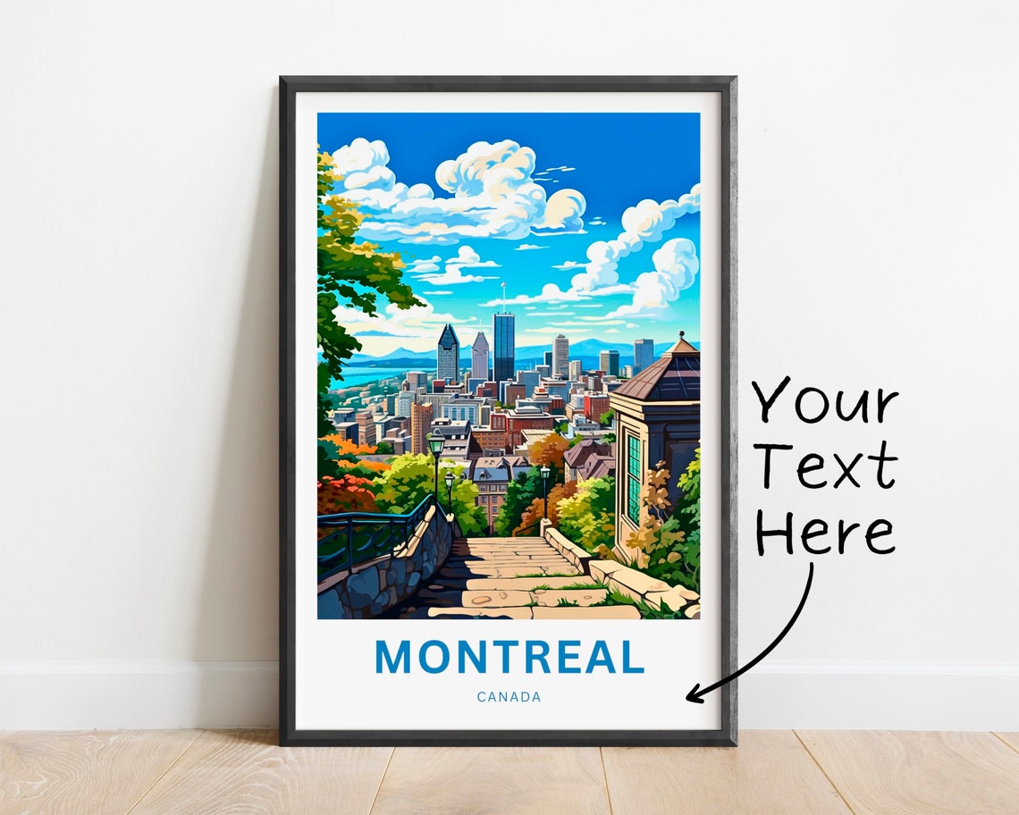 Personalized Montreal Canada Mount Royal Lookout Stone Steps Poster