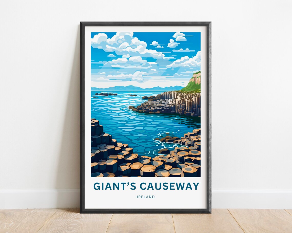 Giant's Causeway Ireland Hexagonal Basalt Columns Seascape Poster