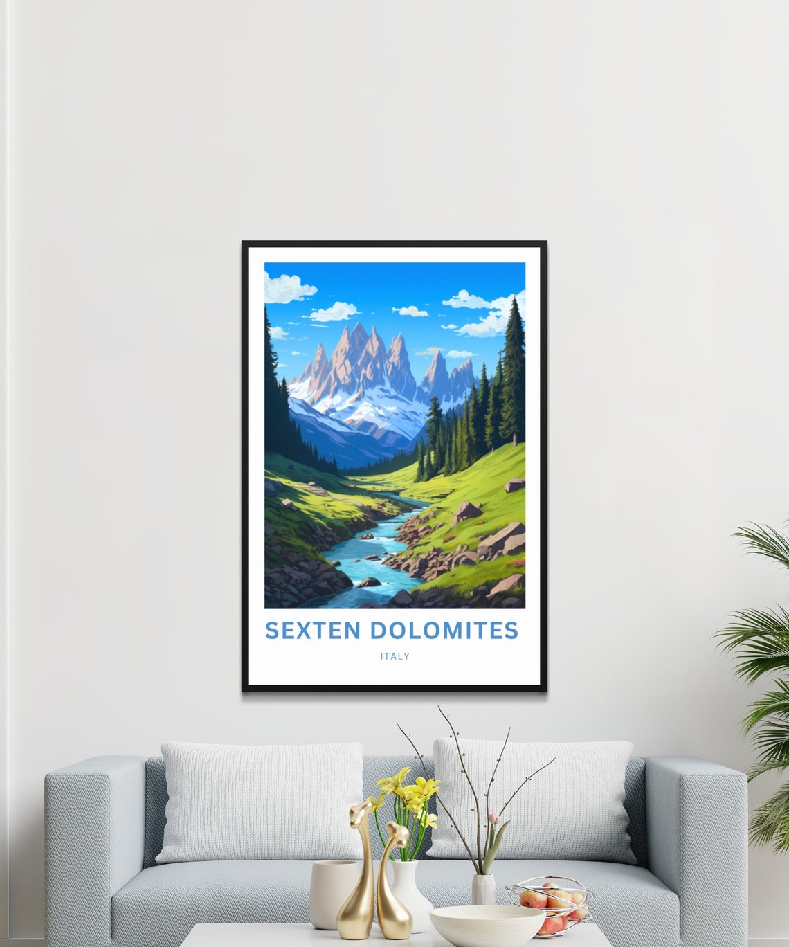 Sexten Dolomites Italy Mountain Stream Valley Pine Forest Poster - Image 3
