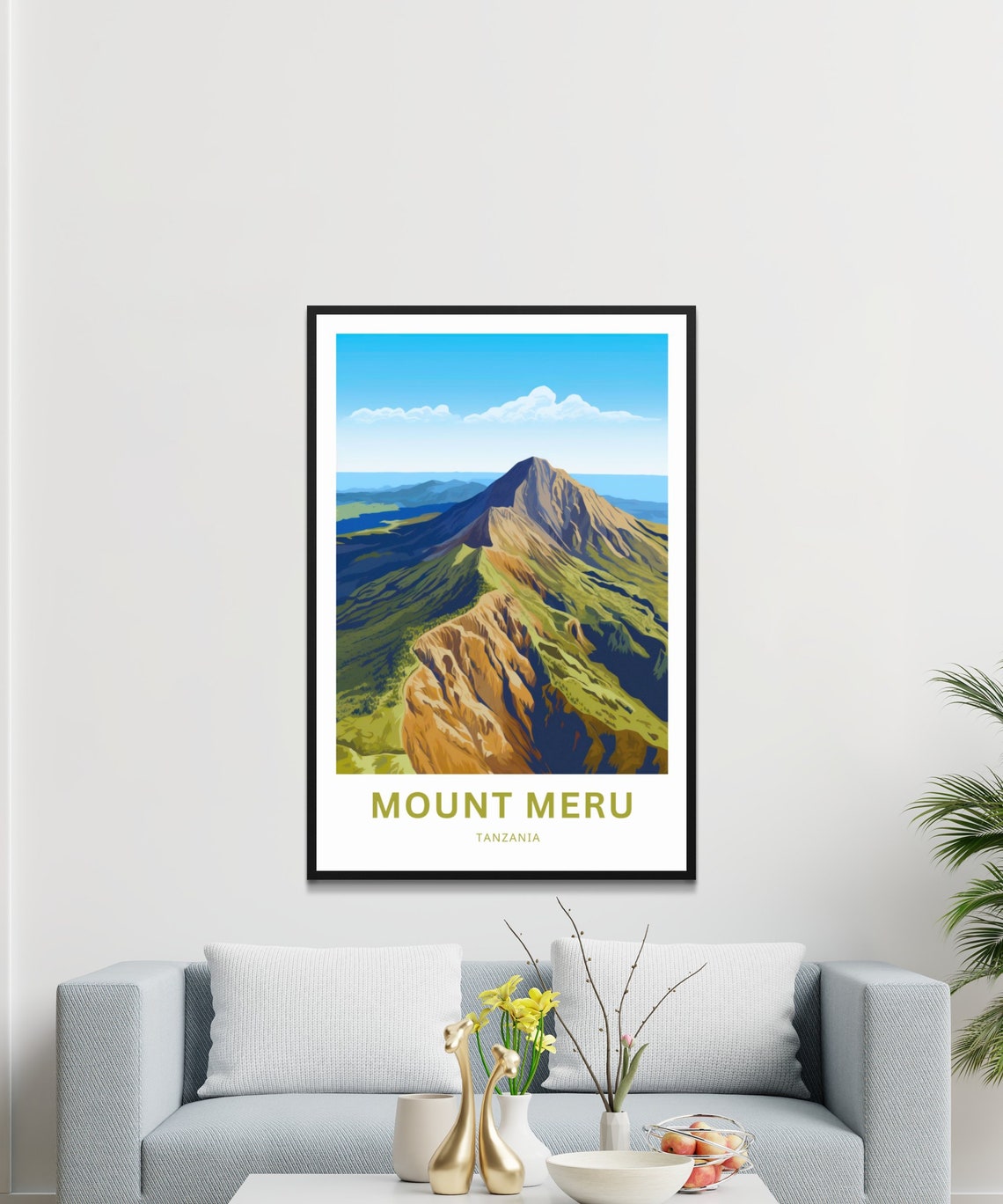 Mount Meru Tanzania Rugged Volcano Rocky Ridge View Travel Poster - Image 3