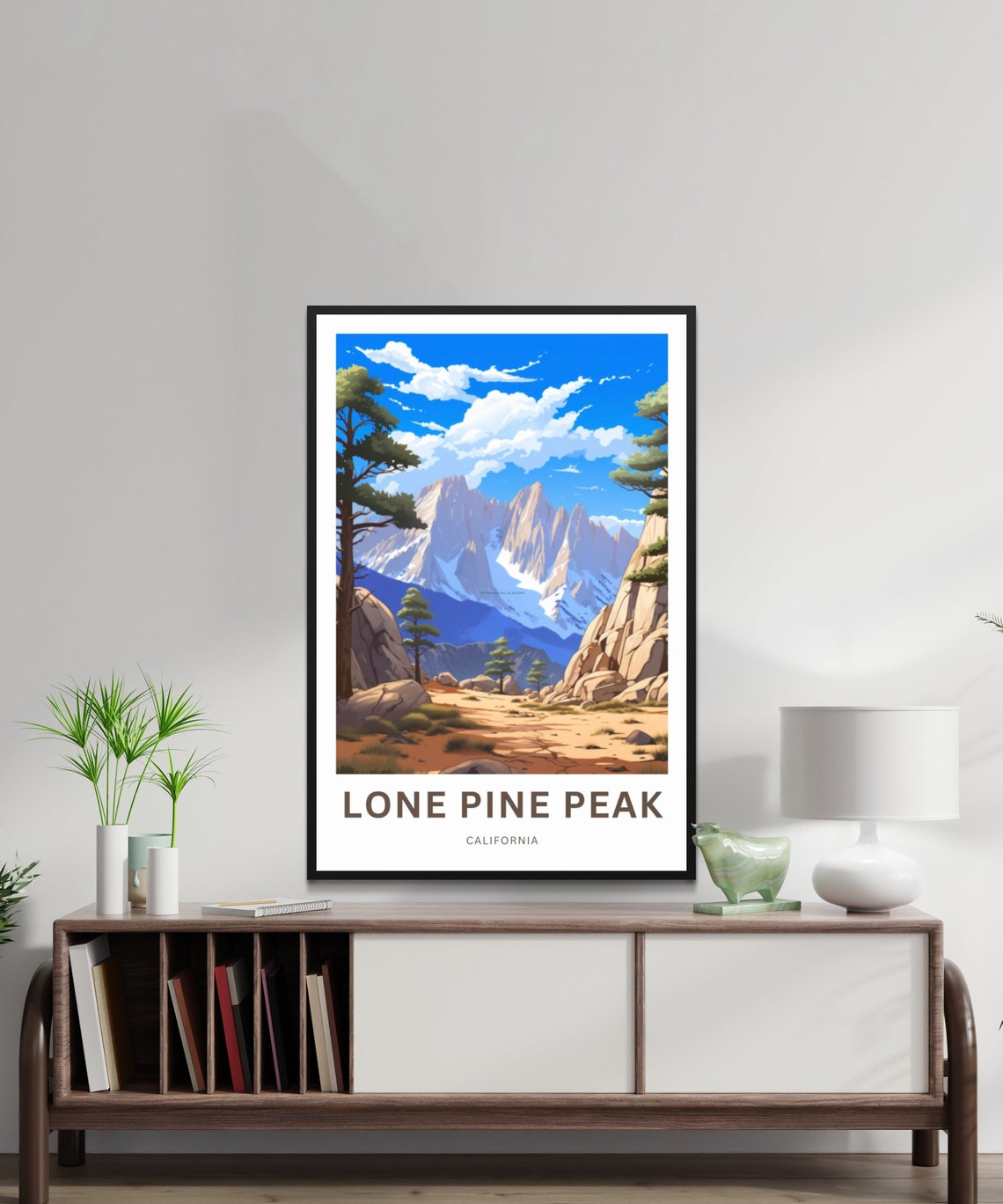 Lone Pine Peak California Granite Peaks Desert Trail Art Poster - Image 2