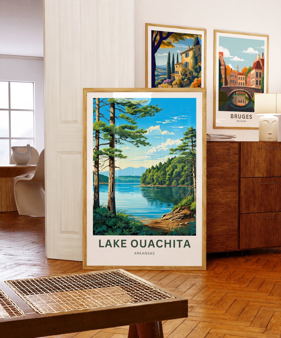 Lake Ouachita Arkansas Lone Pine Rocky Shore Clear Water Travel Poster - Image 5