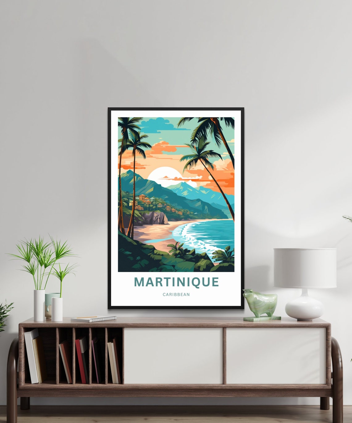 Personalized Martinique Travel Print Martinique Poster Caribbean Wall Art Framed Present Gift Caribbean Present - Image 2